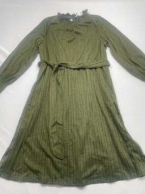 Grace Karin Army Green Long Sleeve Midi Dress